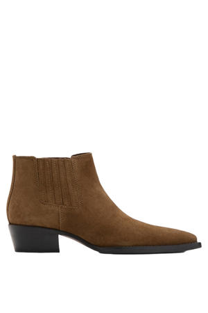 suède cowboy boots cognac