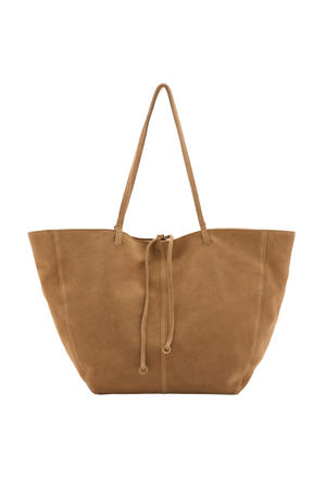 suede shopper cognac