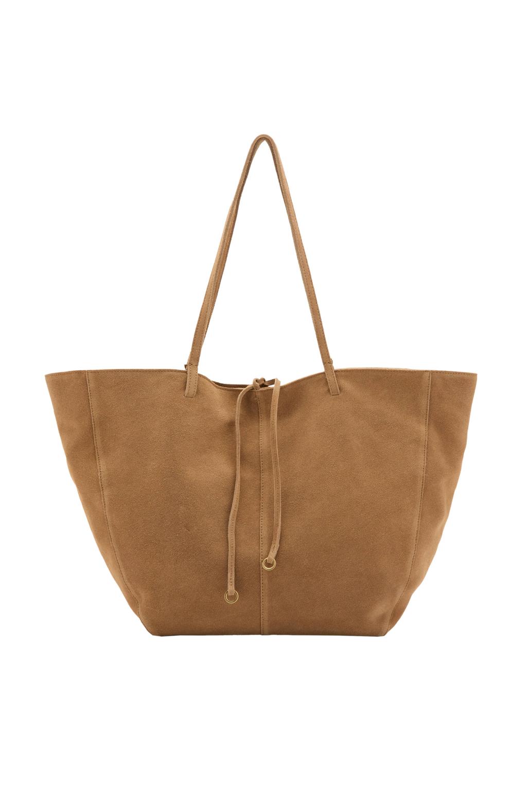 Mango suede shopper cognac
