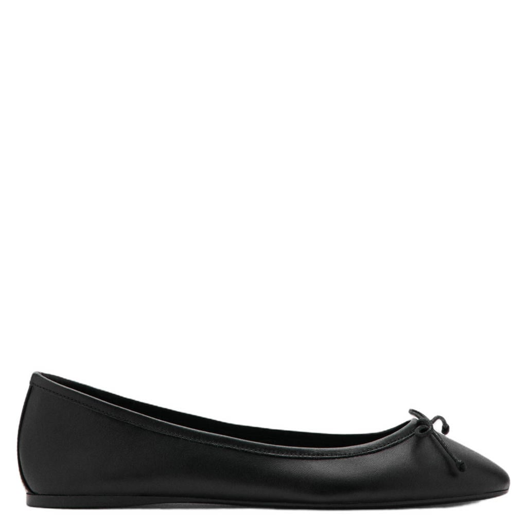 Zwarte dames Mango leren ballerina's