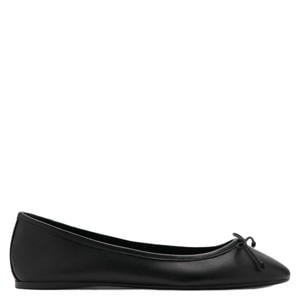 leren ballerina's zwart