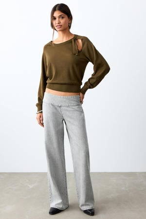 low waist wide leg jeans grey denim