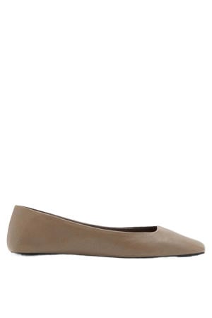 leren ballerina's lichtbruin