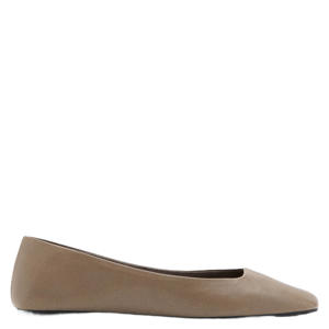 leren ballerina's lichtbruin