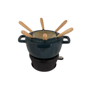  Fondueset Fontestic Gietijzer Green Heron - Ø 18 cm