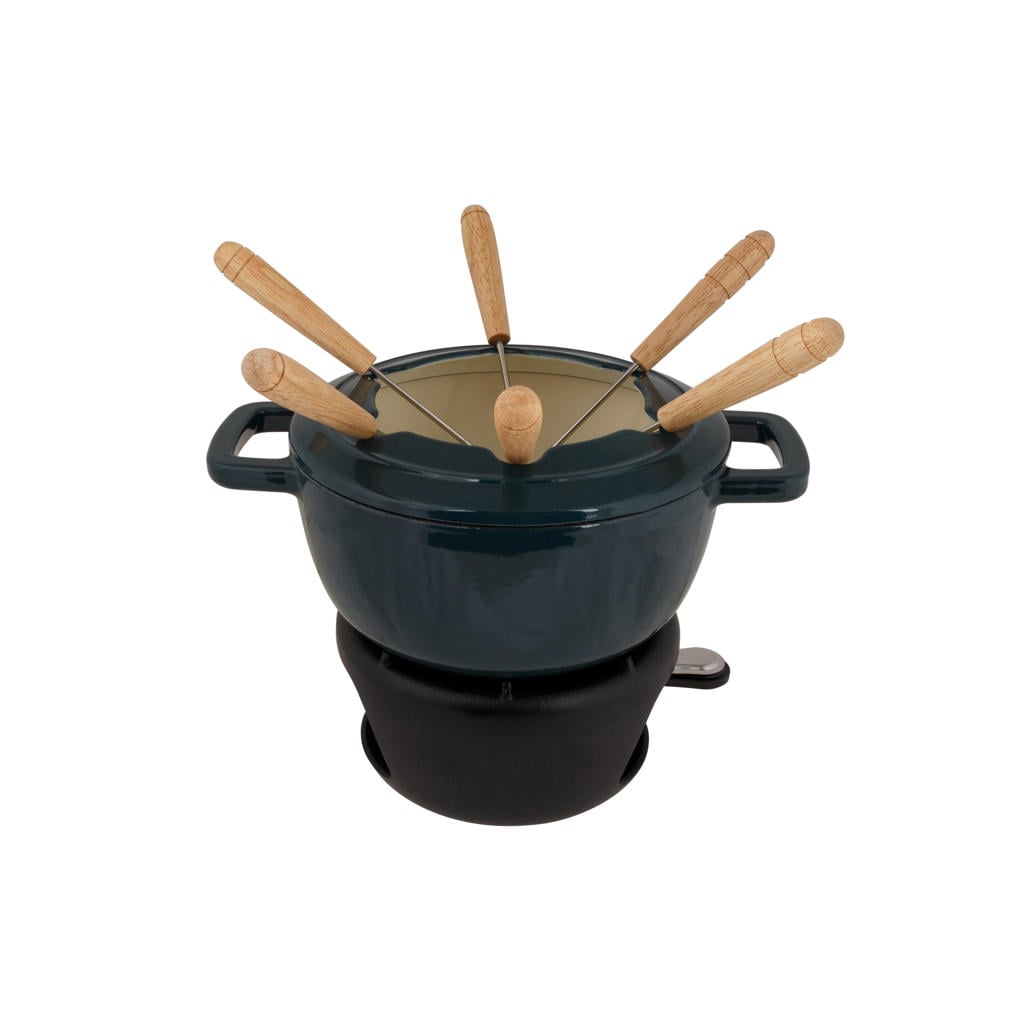 Cosy & Trendy Fondueset Fontestic Gietijzer Green Heron - Ø 18 cm