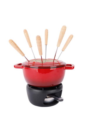 Fondueset Fontestic Gietijzer Traditional Red - Ø 18 cm