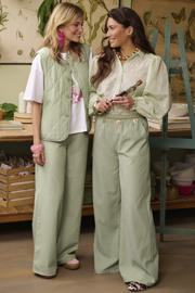 thumbnail: Ydence straight regular waist geruite casual broek groen