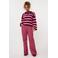 Ydence gestreepte pullover roze gehaakt