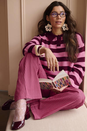 gestreepte pullover roze gehaakt
