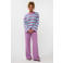 Ydence gestreepte pullover lila gehaakt