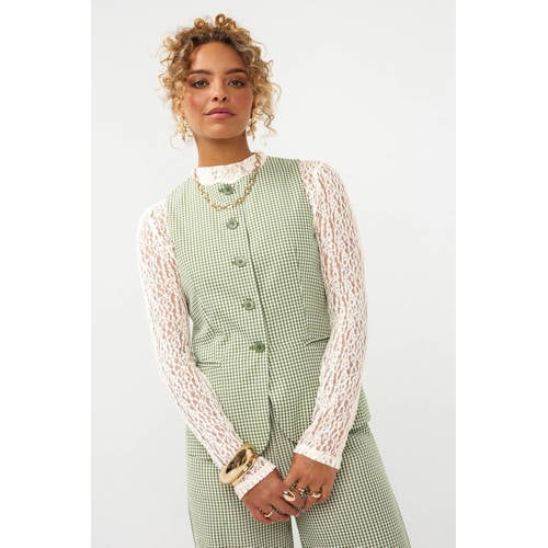 Ydence geruit gilet groen afbeelding