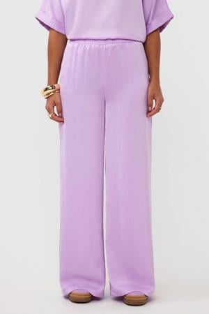 high waist casual broek lila