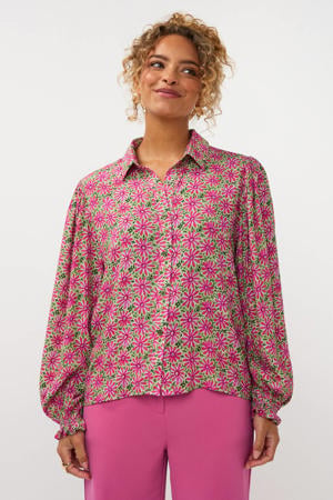 gebloemde blouse roze