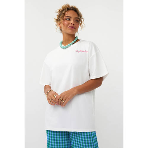 Ydence T-shirt met backprint wit afbeelding