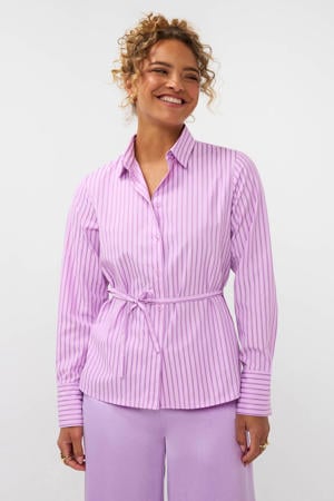 blouse met krijtstreep roze