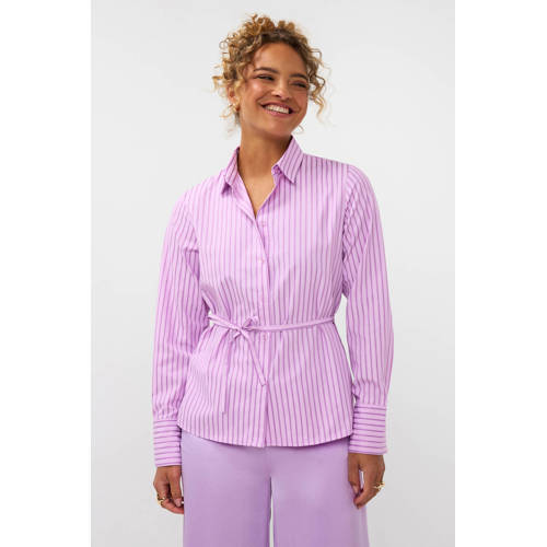 Ydence blouse met krijtstreep roze afbeelding