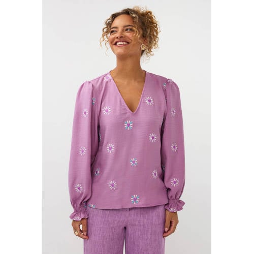 Ydence gebloemde blousetop roze afbeelding