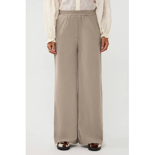 Ydence straight high waist casual broek beige afbeelding