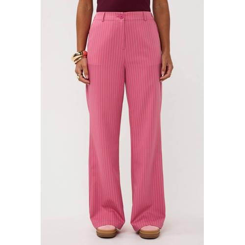 Ydence straight regular waist gestreepte pantalon roze afbeelding