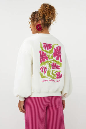 sweater met backprint wit
