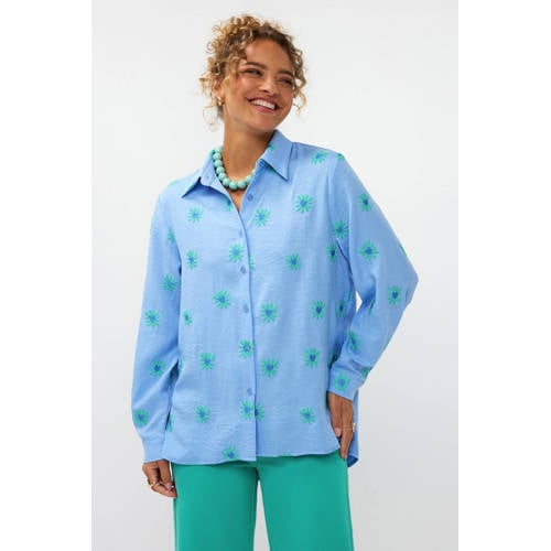 Ydence gebloemde blouse blauw afbeelding