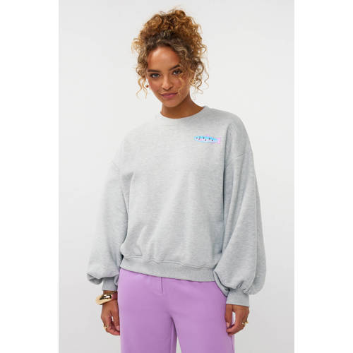 Ydence sweater met backprint grijs afbeelding
