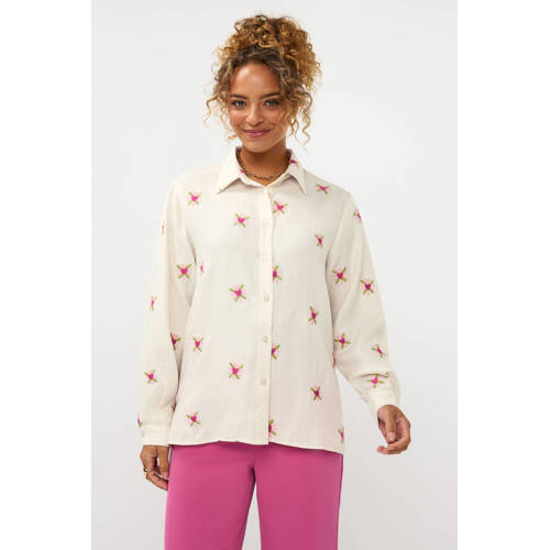 Ydence gebloemde blouse ecru afbeelding