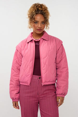 bomberjack quilted roze