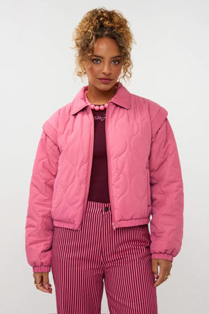 bomberjack quilted roze