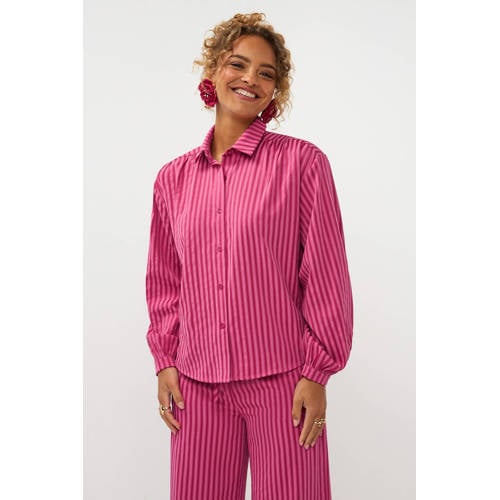 Ydence gestreepte blouse roze afbeelding