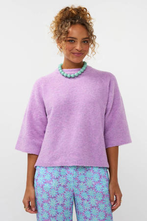 pullover lila fijn gebreid