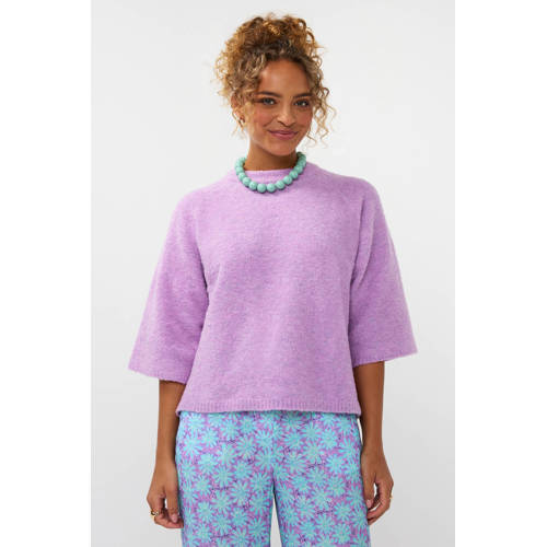 Ydence pullover lila fijn gebreid afbeelding