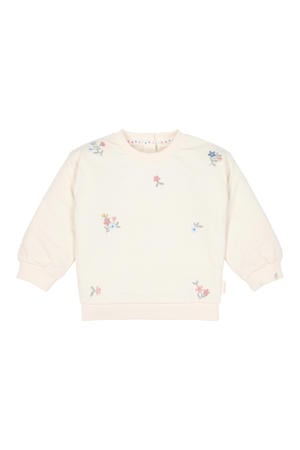 gebloemde sweater ecru