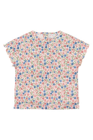 gebloemde T-shirt roze