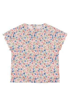 gebloemde T-shirt roze