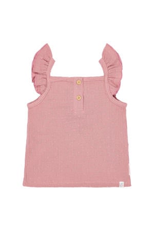 mouwloze top oudroze