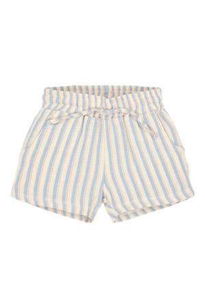 gestreepte casual short lichtblauw