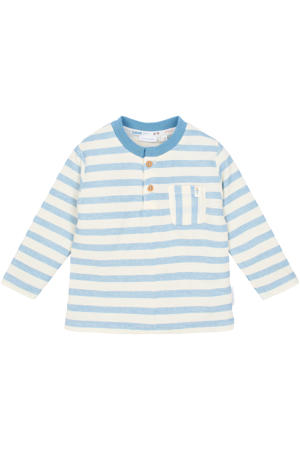 gestreepte longsleeve lichtblauw