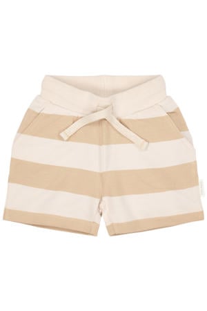 gestreepte sweatshort zand