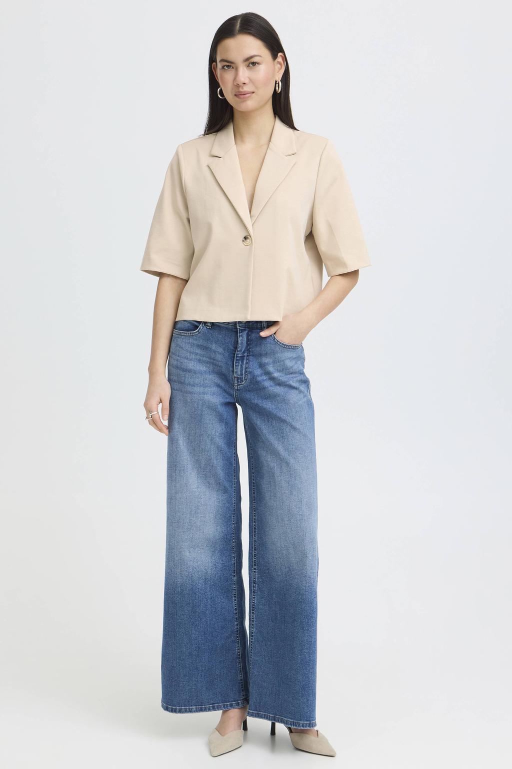 ICHI cropped blazer beige