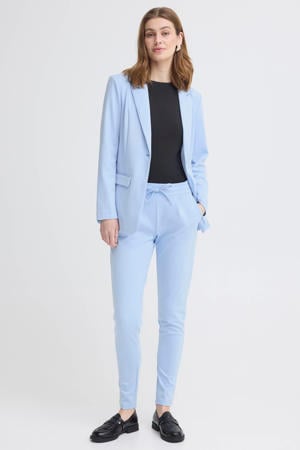 jersey regular waist casual broek lichtblauw