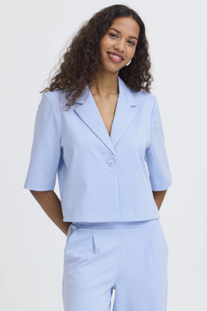 cropped blazer lichtblauw