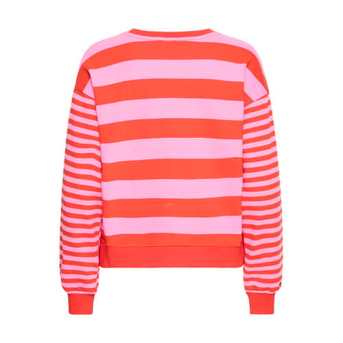 ICHI gestreepte sweater rood afbeelding