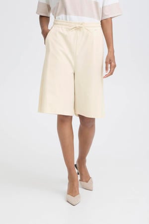 wide leg high waist sweatshort ecru