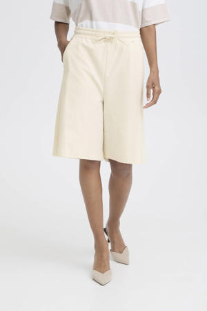 wide leg high waist sweatshort ecru