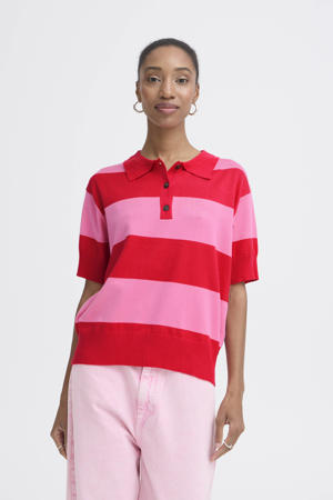 gestreepte polo rood