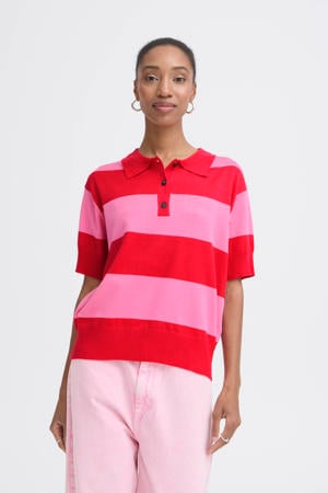 gestreepte polo rood