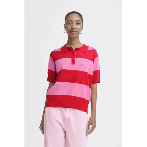 ICHI gestreepte polo rood afbeelding