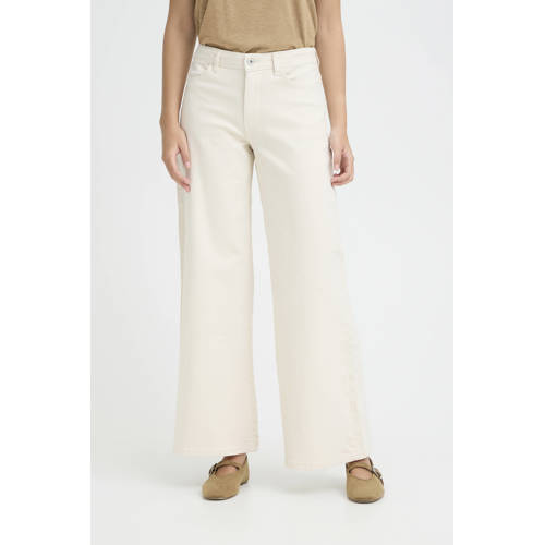 ICHI high waist wide leg jeans ecru afbeelding